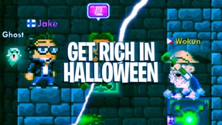 HOW TO GET RICH IN HALLOWEEN | Pixel Worlds