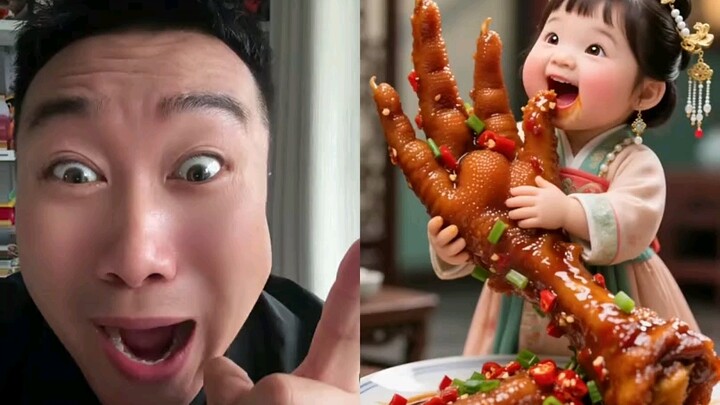 Si cantik kecil, lagi makan ceker ayam besar nih?