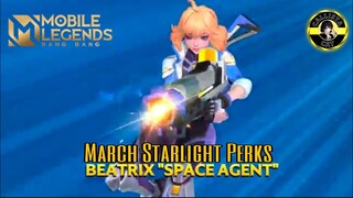 MLBB || Beatrix Space Agent || March Starlight Perks || Callista Cat