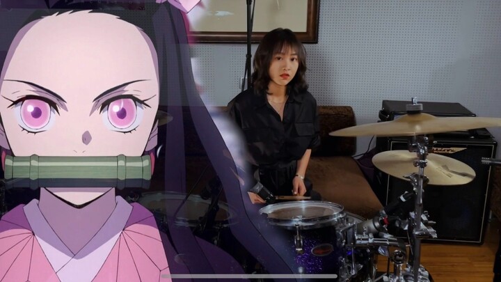 Lagu tema Kimetsu no Yaiba - "Red Lotus" (drum set COVER) oleh: Wang Guanyu