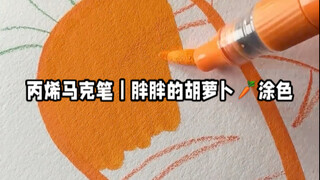 丙烯马克笔｜胖胖的胡萝卜沉浸式涂色