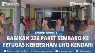Alumni Magister Ilmu Ekonomi UHO Kendari Bagi 226 Paket Sembako ke Petugas Kebersihan dan Keamanan