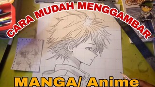 cara mudah menggambar anime.