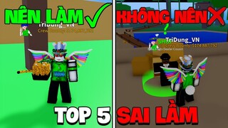 Roblox - Top 5 SAI LẦM LỚN NHẤT Mà 90% Người Mới Chơi Mắc Phải | Blox Fruits