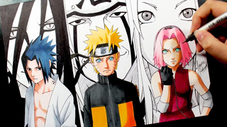 SASUKE | NARUTO | SAKURA + 3 SANNIN - Anime Drawing