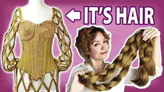 I made a corset... WITH HAIR │ Rapunzel dress