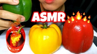 กินพริกยักษ์สามสี กับ นํ้าจิ้มมายองเนสซอสพริกเกาหลี ASMR MukBang Eating Three colored peppers
