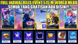 SELURUH JADWAL RILIS EVENT 515 M-World MOBILE LEGENDS 2022!! SEMUA EVENT GRATISAN MLBB | 515 PARTY