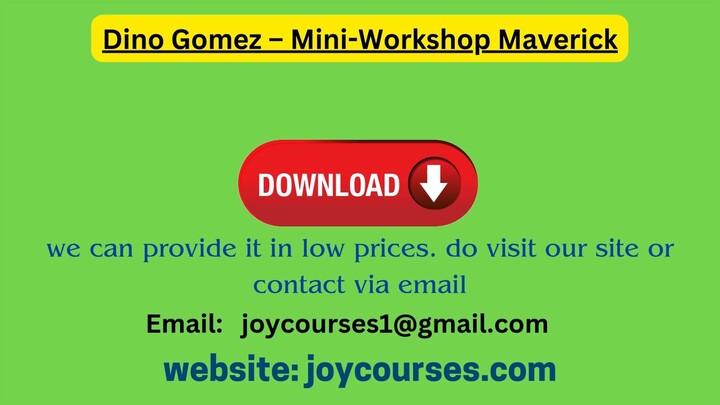 Dino Gomez – Mini-Workshop Maverick