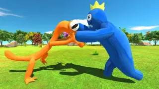 Battle Rainbow Friends Orange vs Rainbow Friends Blue - Animal Revolt Battle Simulator