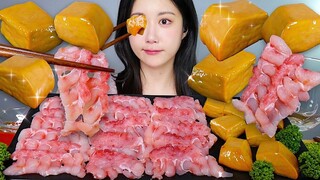 [ONHWA] Sashimi ikan pari + suara mengunyah hati ikan pari!