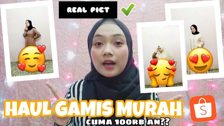 SHOPEE HAUL + TRY ON GAMIS MURAH SUPER BAGUS!!