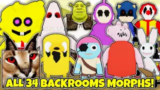 How to get ALL 34 BACKROOMS MORPHS in BACKROOMS MORPHS - ROBLOX
