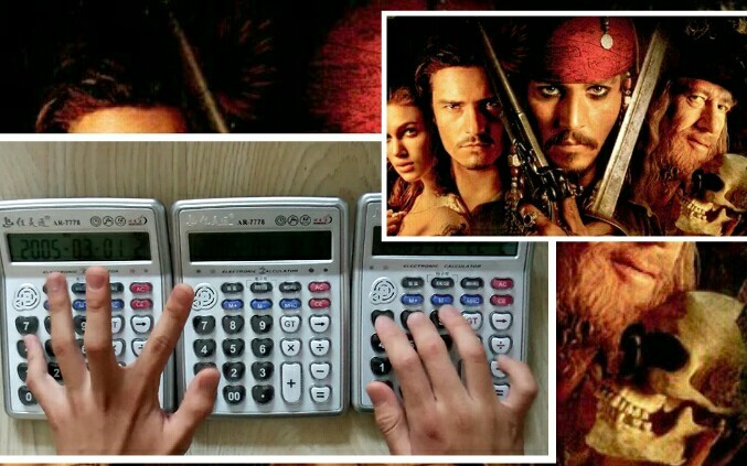 "He's a Pirate" dari Pirates of the Caribbean dengan Tiga Kalkulator