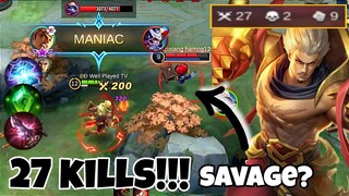 SAVAGE or MANIAC? | 27 Kills Gatotkaca Best Build and Emblem Set