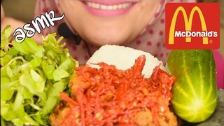 ASMR AYAM GEPREK MCD DENGAN LALAPAN