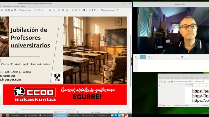 Jubilación para los profesores de EHU