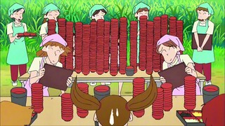 [Crayon Shin-chan] Ăn mì soba với rong biển trong 30 phút và tranh tài trong Cuộc thi Người ăn lớn