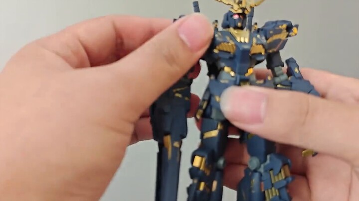 Self-modified new hg Banshee is movable! The rotten glue completion plan is completed. Gundam model 