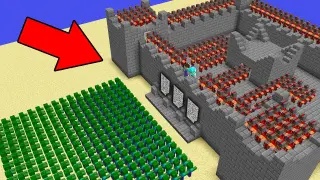 Minecraft Battle INFINITE ZOMBIES Attack Noob vs Pro Castle