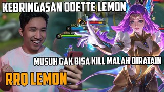 BRINGAS RRQ LEMON ODETTE RATAIN MUSUH, MUSUH GAK BISA NGEKILL LEMON SAMA SEKALI MOBILE LEGENDS