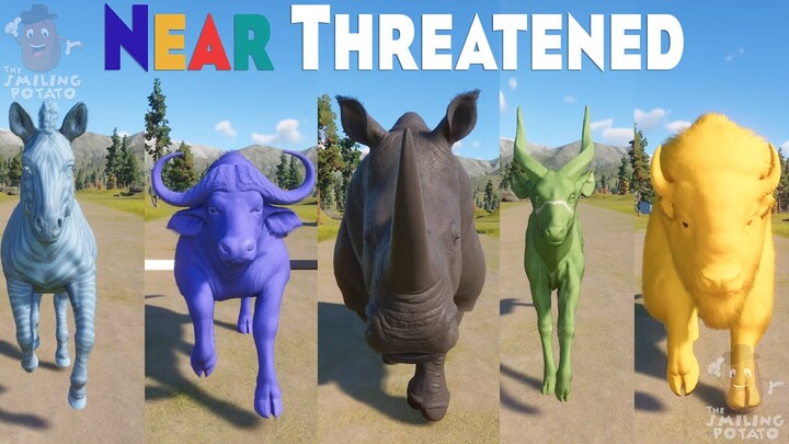Colored Bison, Colored Zebra, White Rhino & All Colors Near Threatened Animals Races in Planet Zoo