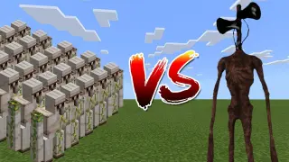 1000 Iron Golems vs Siren Head - Minecraft