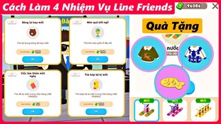 Tặng Quà, Hướng Dẫn Làm 4 Nhiệm Vụ ở Line Friends, Mua Xe Đạp Nước | Play Together