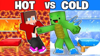HOT vs COLD House Build Battle : Maizen vs Mikey in Minecraft! - Parody Story(JJ TV)