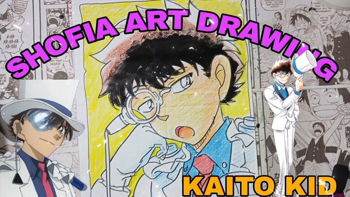 drawing kaito kid dari anime detektif CONAN