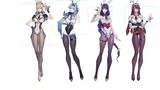 [Yuzi CiteMeR] Genshin Impact Bunny Girl Royal Sister Team [Lukisan Panel]