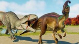 GIGANOTOSAURUS PACK HUNTING PARASAUROLOPHUS HERD - Jurassic World Evolution 2