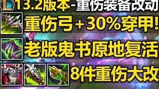 13.2版本-8件重伤装备大改!重伤穿甲弓回归!老版鬼书复活!大反甲直接造成40%重伤!重伤装备改动介绍!