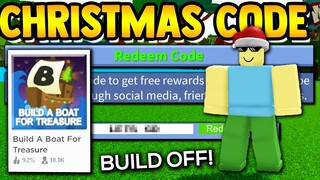 *RARE* CHRISTMAS CODE!!🎄(Build off) | Build a boat for Treasure ROBLOX