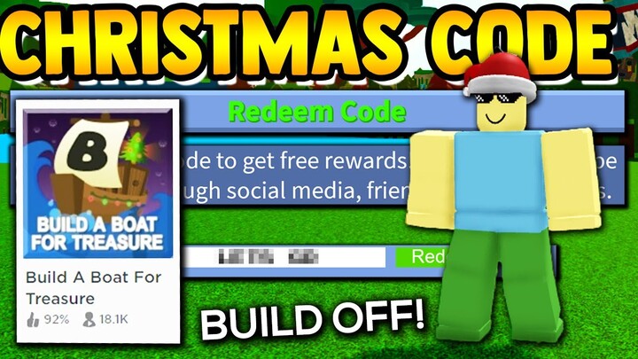 *RARE* CHRISTMAS CODE!!🎄(Build off) | Build a boat for Treasure ROBLOX