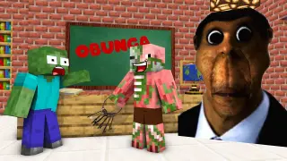 Monster School : BABY MONSTERS OBUNGA & CURSE FACE CHALLENGE - Minecraft Animation