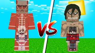 ถ้าเกิด!ไททัน60เมตร VS ไททันเอเรนร่างโกธร ใครจะชนะ!?(Minecraft Attack on titan)