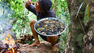 Cooking Banded Bullfrogs Eating so Delicious in Forest - Cook Frogs spicy Soup