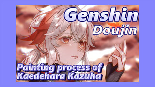 [Genshin  Doujin]  Painting process of Kaedehara Kazuha