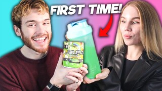 Girlfriend's FIRST Time Trying GFUEL!!