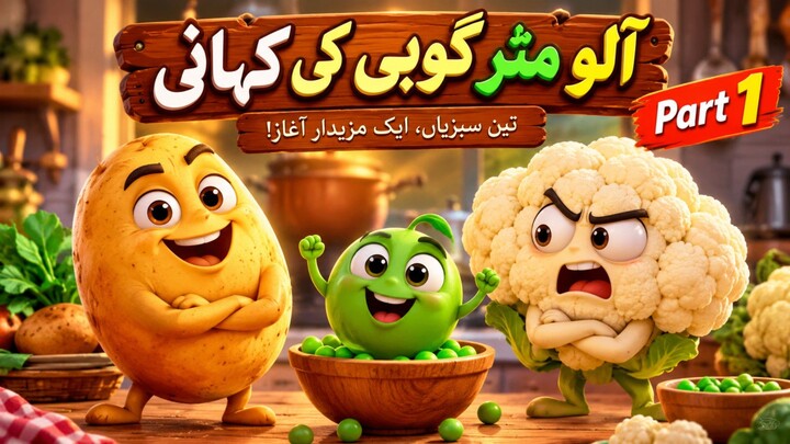 آلو، مٹر اور گوبی کی زبردست لڑائی! 🥔🟢🥦 | Part 1 | مزاحیہ سبزیوں کی کہانی