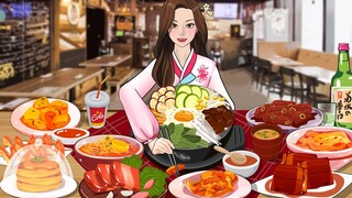 ASMR Mukbang Korean BBQ food paradise, delicious Bibimbap, Kimchi, Bulgogi, Naengmyeon ... !