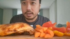 ASMR OVEN BAKED CHICKEN & HUMMUS SALAD - EATING SOUNDS