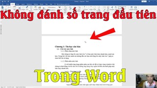 Cách bỏ đánh số trang đầu trong word 2007, 2010, 2013, 2016, 20019