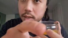 ASMR Finger Lick Mandarin Orange Juice & Air Tracing With Tongue Clicks