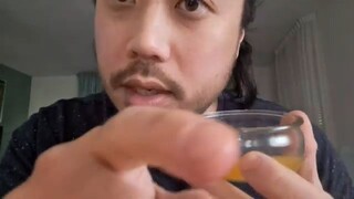 ASMR Finger Lick Mandarin Orange Juice & Air Tracing With Tongue Clicks