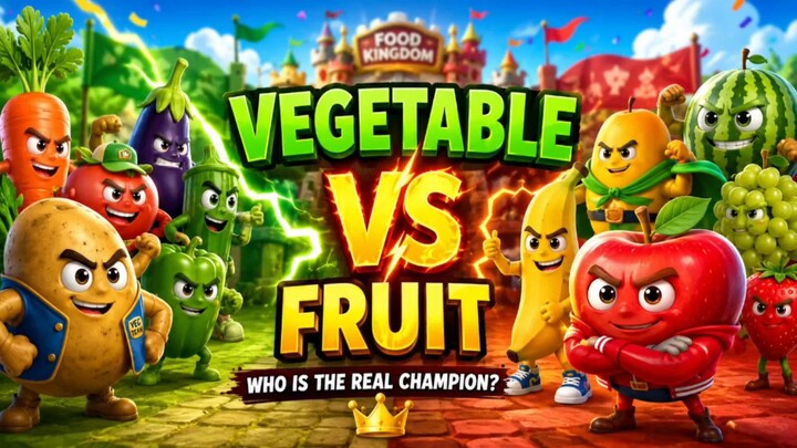 🍎 VEGETABLES vs FRUITS 🥕 | Who Will Win? 😂 | Funny Cartoon Story