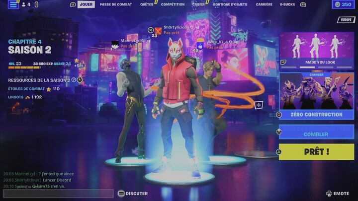 Retour sur Fortnite avec l'escouade F159