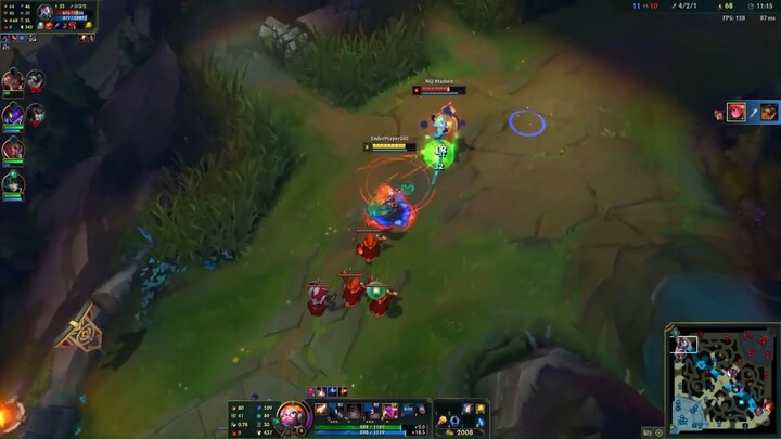 Nunu đặt xoáy tuyết chung với ryze kết hợp phá hủy #game