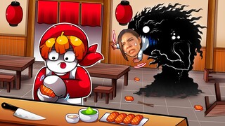 ซูชิอันตรายที่เอาเนื้อปีศาจมาทำ | Scary Sushi Roblox